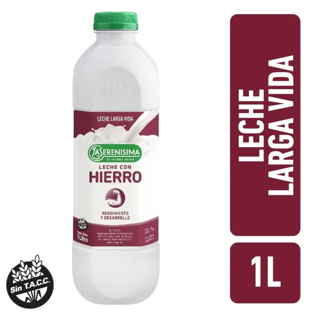 Leche la Serenisima Descremada Hierro Botella 1l