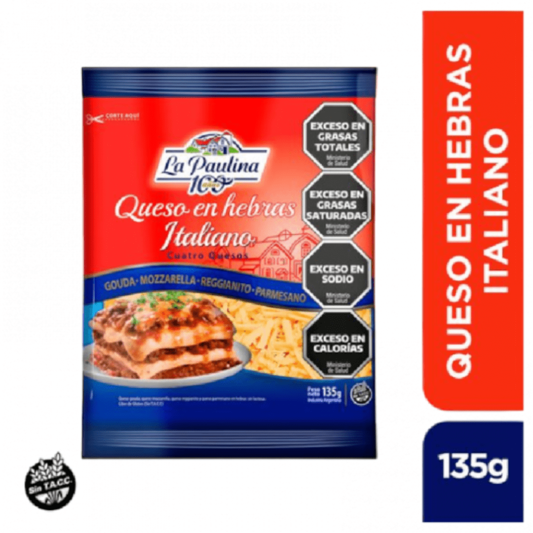Queso En Hebras La Paulina Italiano 135gr