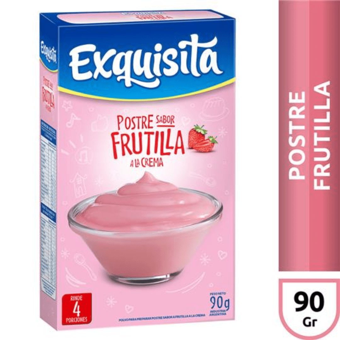 Postre Exquisita Frutilla A La Crema Caja 90gr