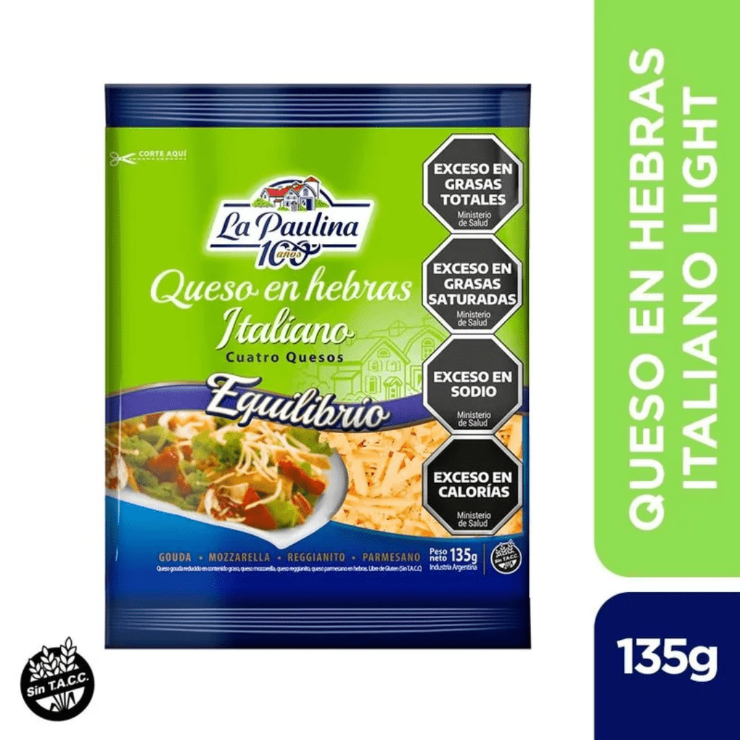 Queso en Hebras Italiano Light La Paulina Bsa 135gr