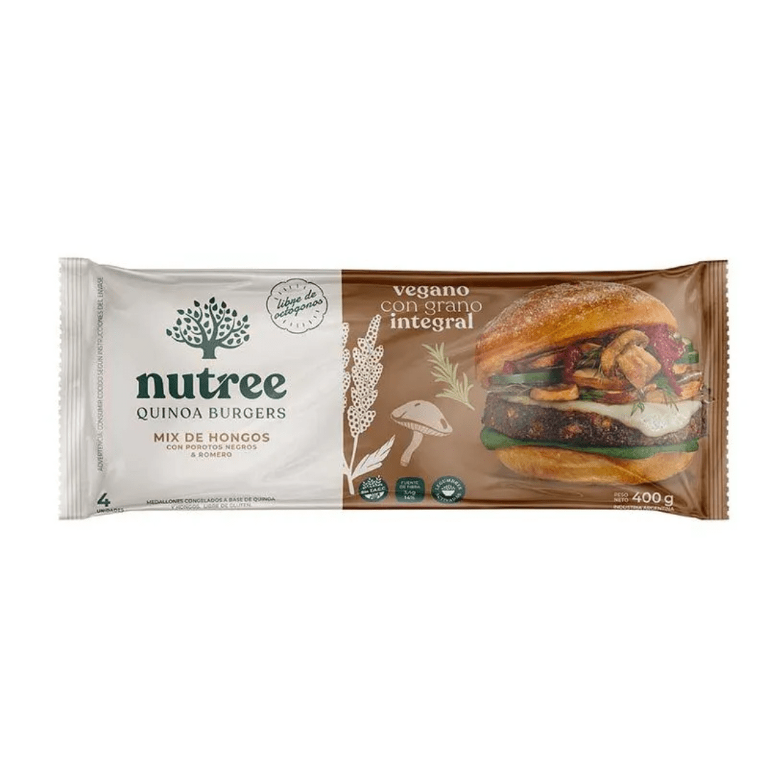 Medallones De Quinoa Mix De Hongos Nutree 400gr 4und