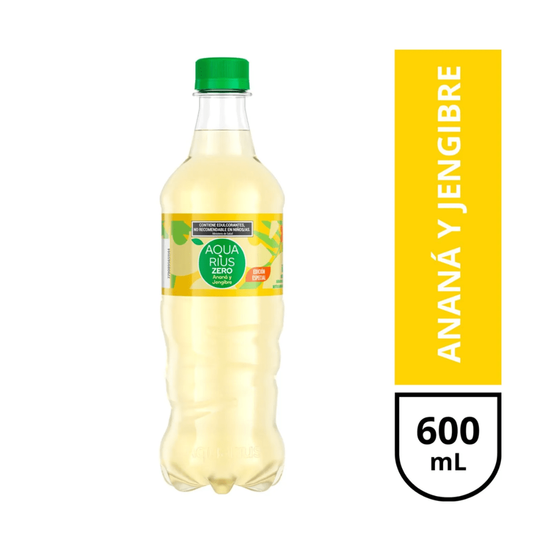 Agua Saborizada Aquarius de Ananá y Jengibre 600ml