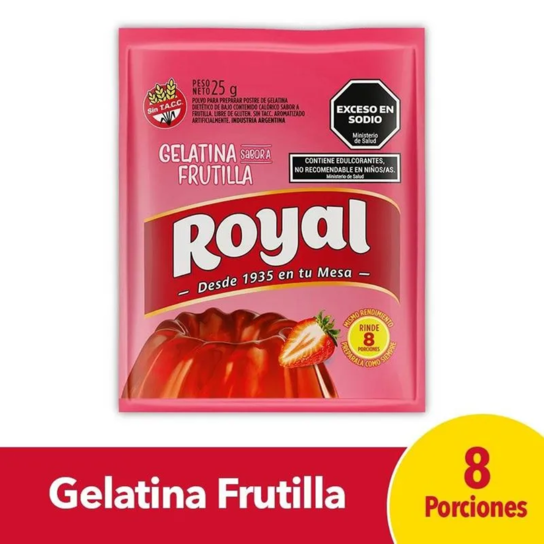 Gelatina Sabor Frutilla Royal 25gr