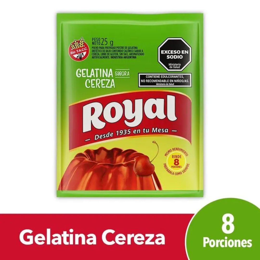 Gelatina Light Sabor Cereza Royal 25gr