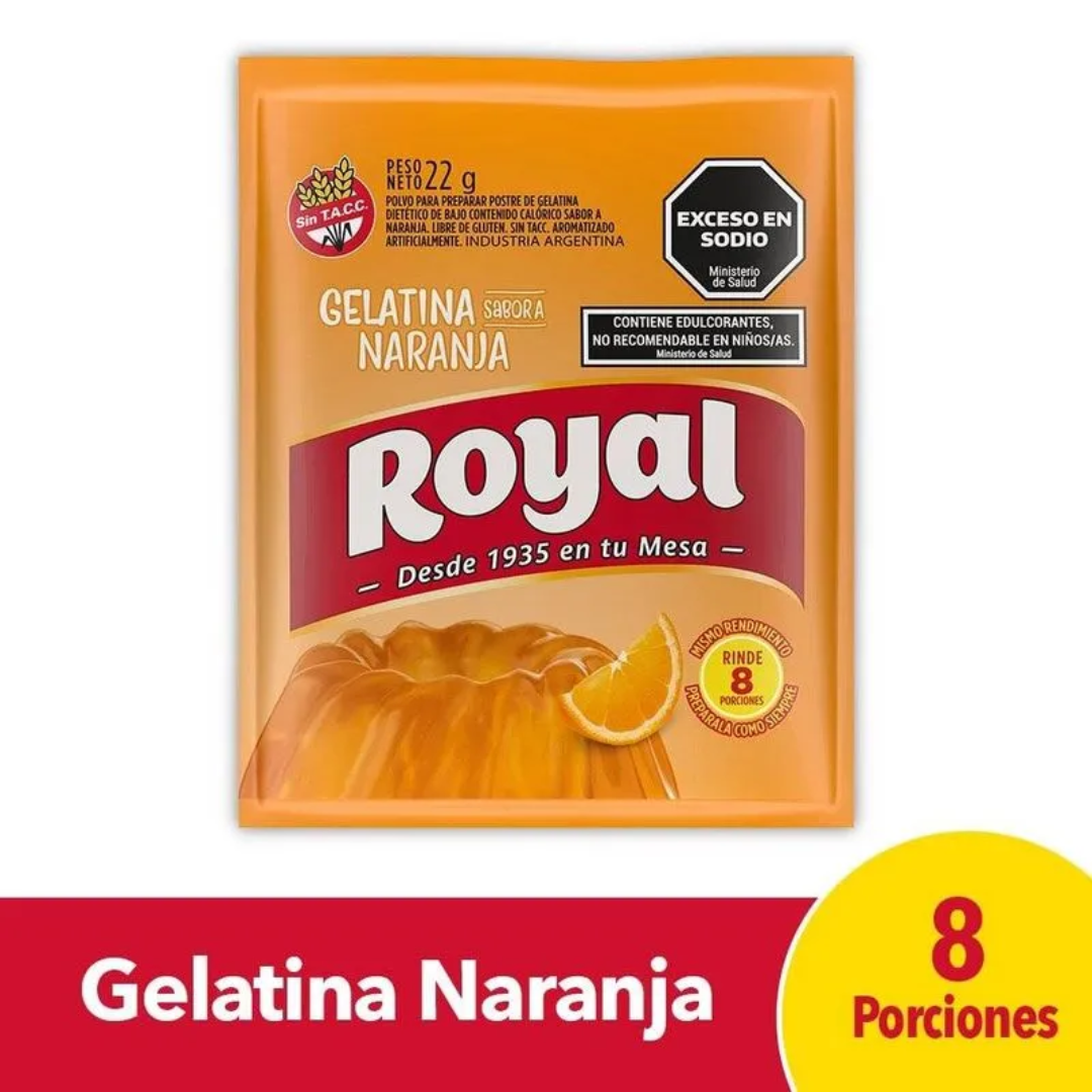 Gelatina Sabor Naranja Royal 22gr