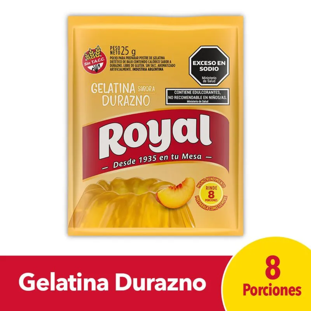 Gelatina Sabor Durazno Royal 25gr