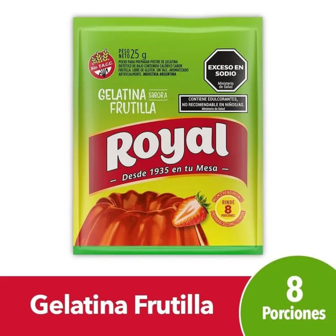 Gelatina Light Sabor Frutilla Royal 25gr