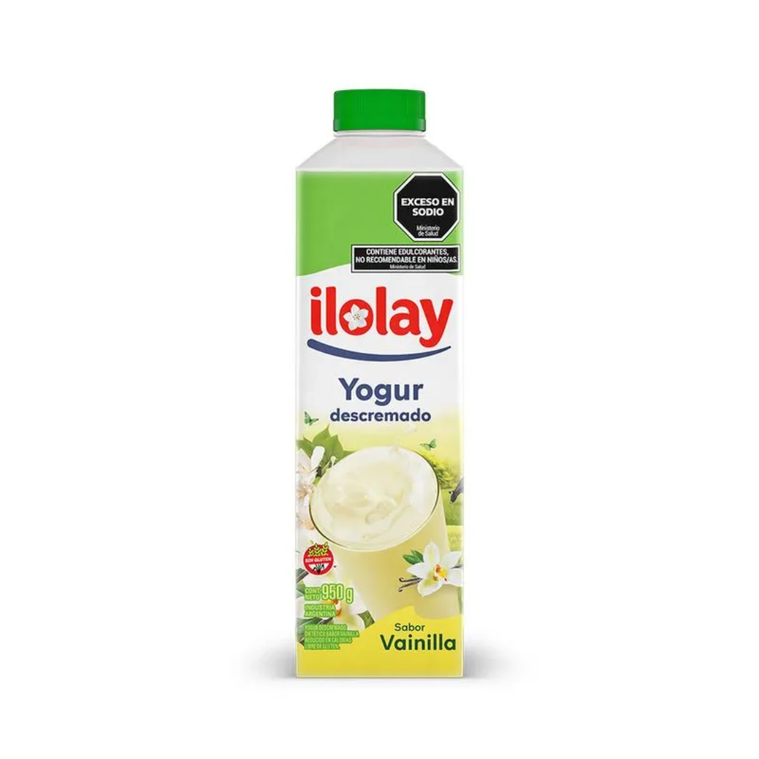 Yogur Bebible Descremado Sabor Vainilla Ilolay 950gr