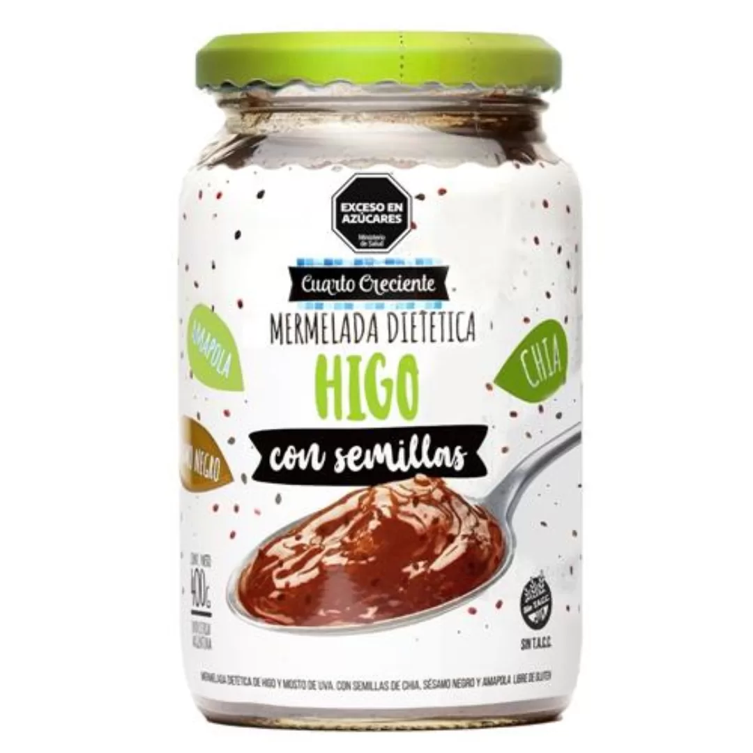 Mermelada Light Sabor Higo Con Semillas Cuartocreciente 400g