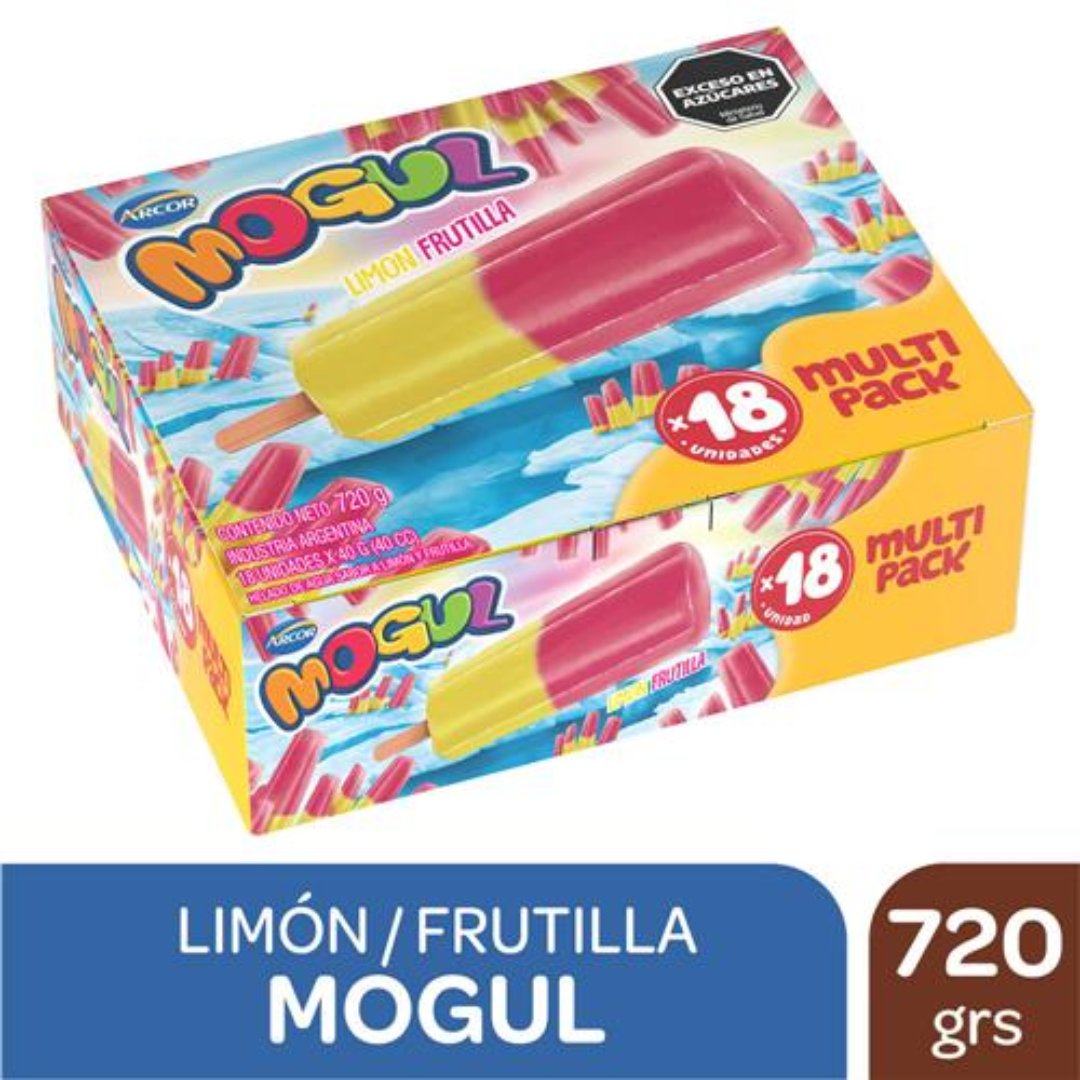Palito Helado Limón Frutilla 18und Mogul 720gr