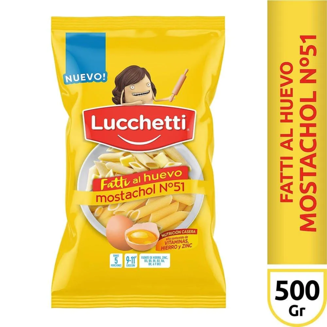 Fideos Lucchetti al Huevo Mostachol 500g