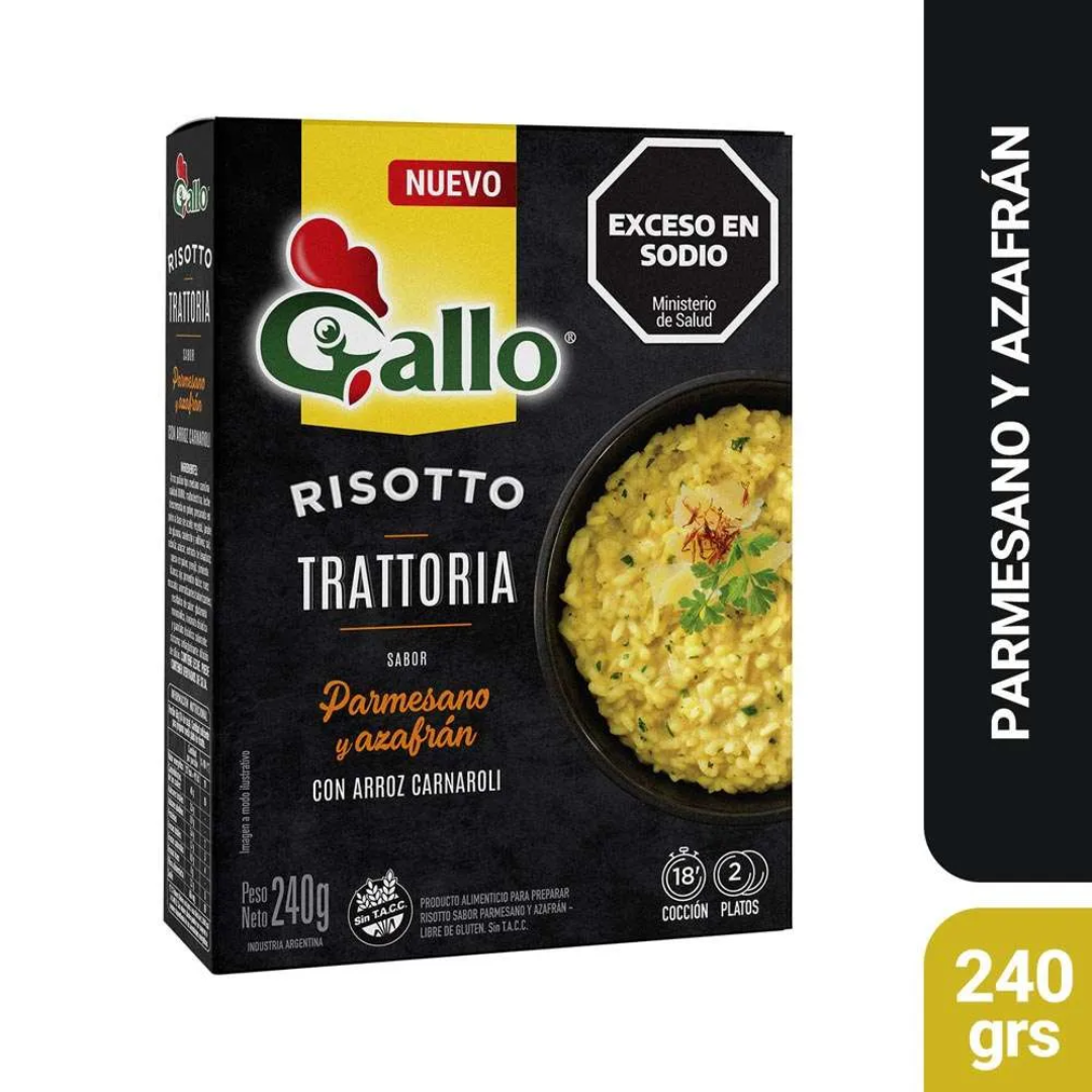 Risotto Trattoria Sabor Parmesano Y Azafran Gallo 240g