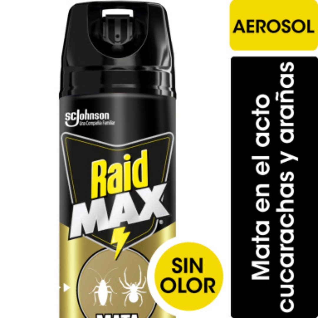 Insecticida Raid Max Sin Olor Mata Cucarachas 360ml