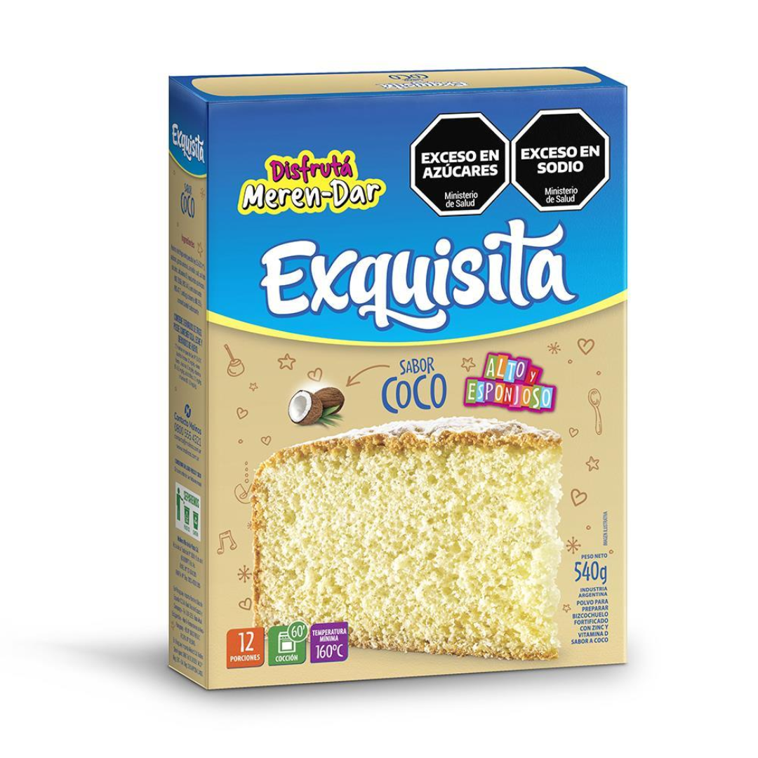 Bizcochuelo Sabor Coco Exquisita 540g