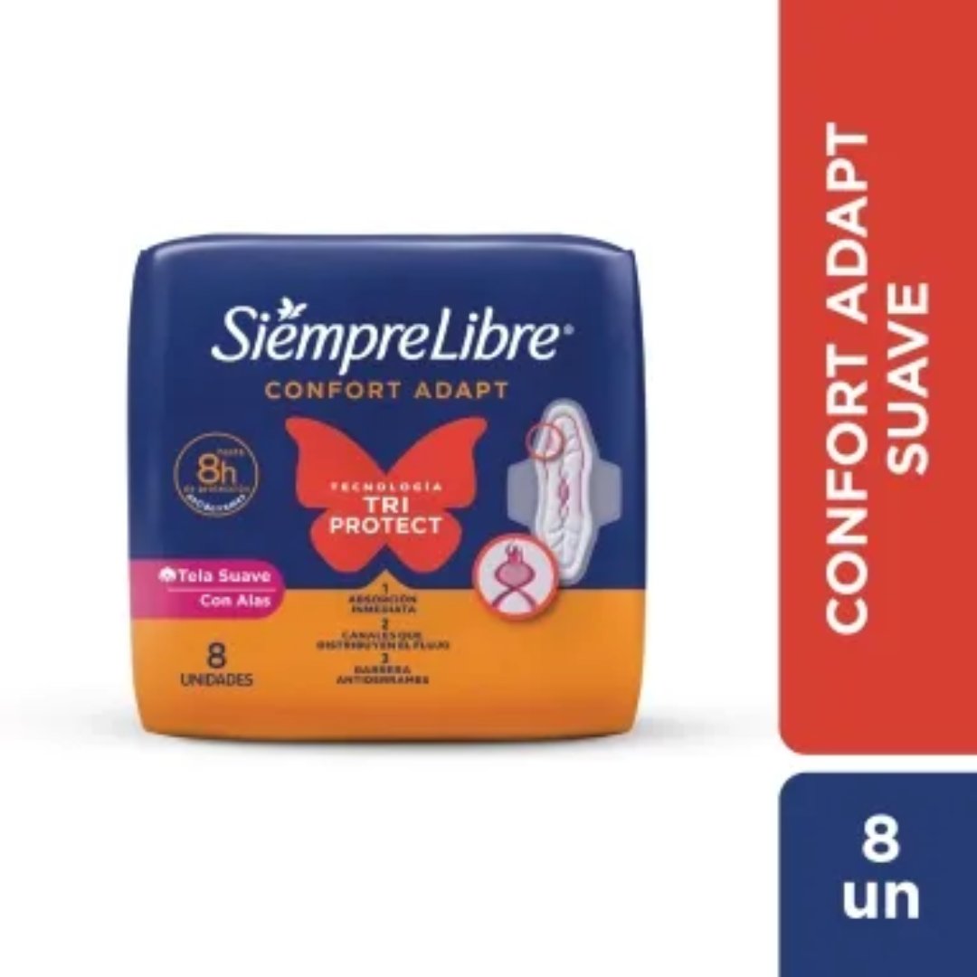 Toallas Femeninas Siempre Libre Adapt Plus Con Alas 8Un