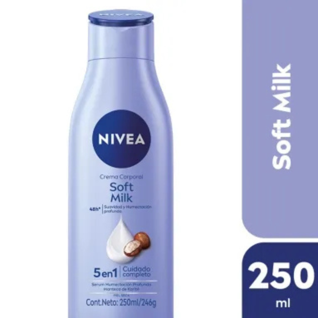 Crema Corporal Nivea Soft Milk 5 en 1 Piel Seca 250ml
