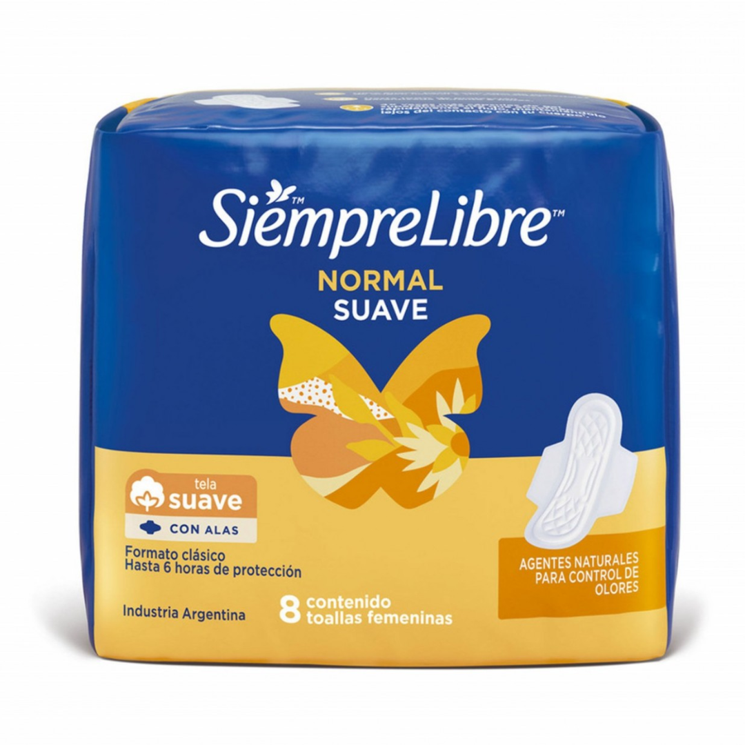 Siempre Libre Normal con Alas Suave 8Un