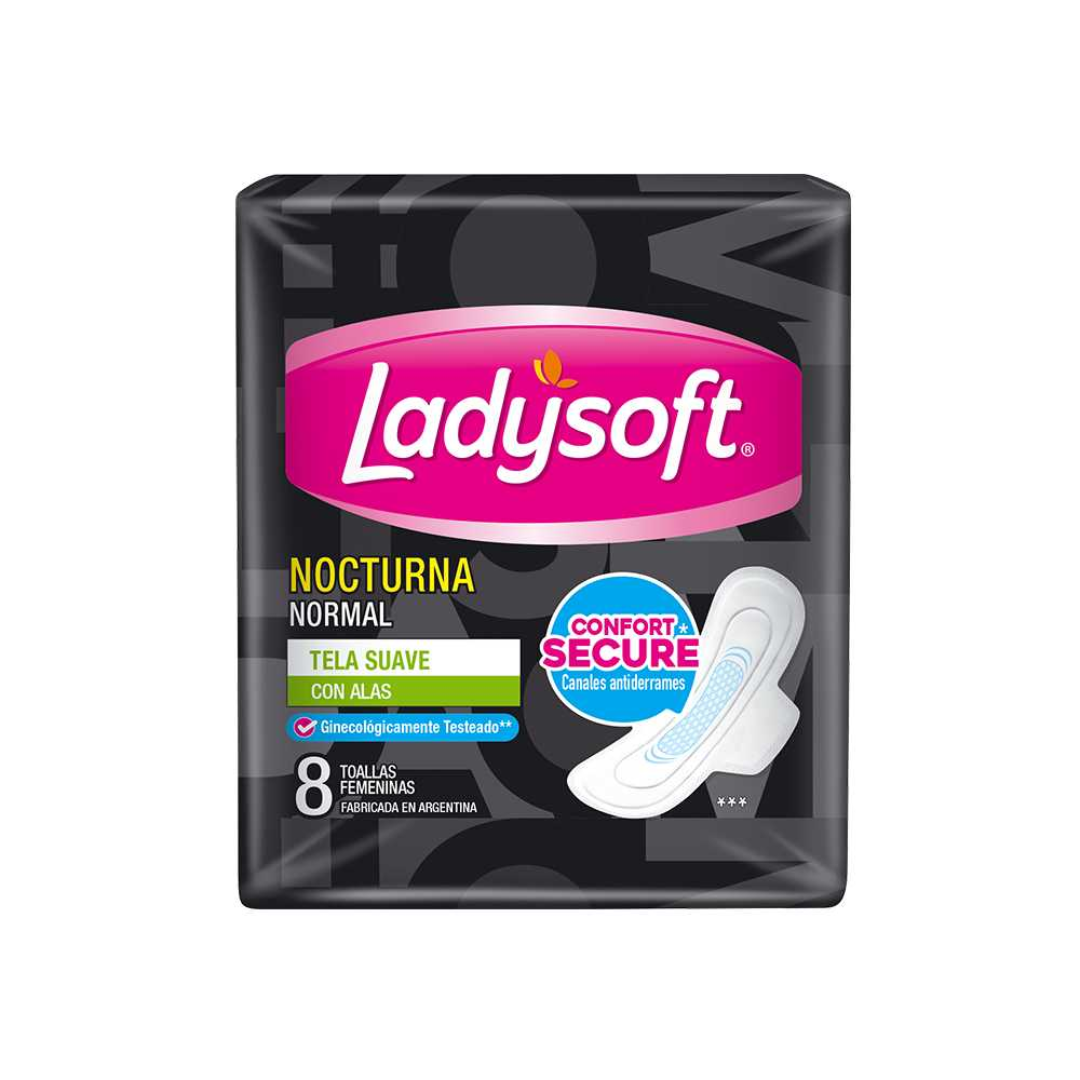 Toallas Higienicas Ladysoft Nocturnas con alas Suave 8Un