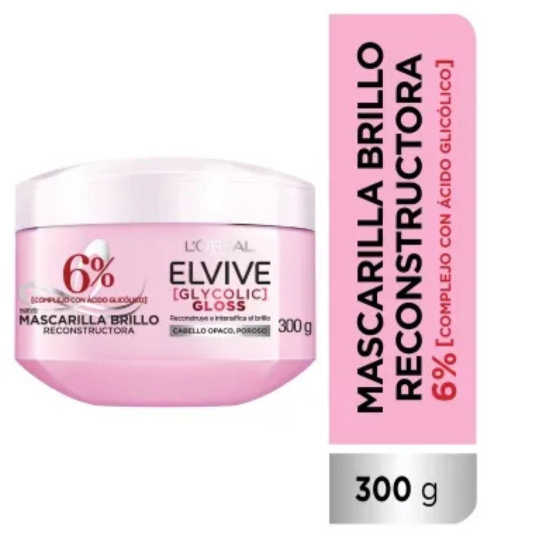 Tratamiento Capilar Elvive Glycolic Gloss 300g