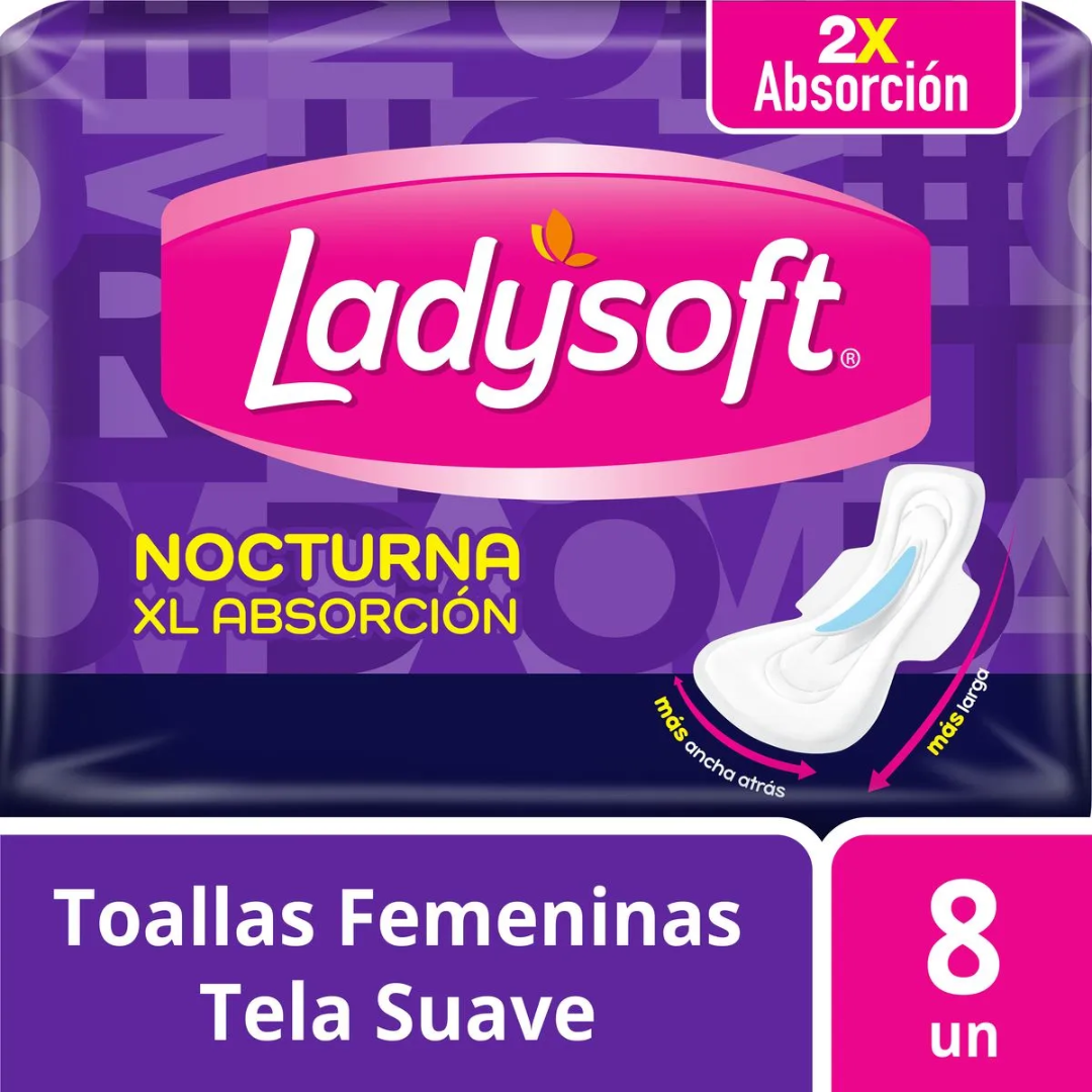 Toallas femeninas Ladysoft Nocturna XL 8Un