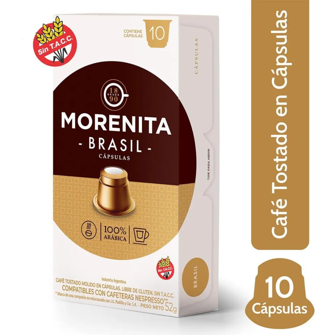 Capsulas de Cafe la Morenita Brasil 10Un