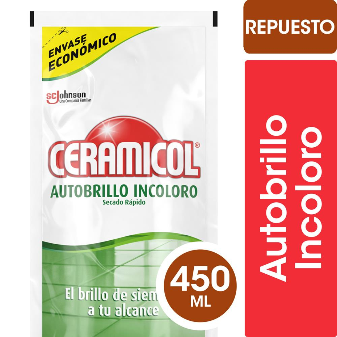 Autobrillo Ceramicol Incoloro Repuesto 450ml