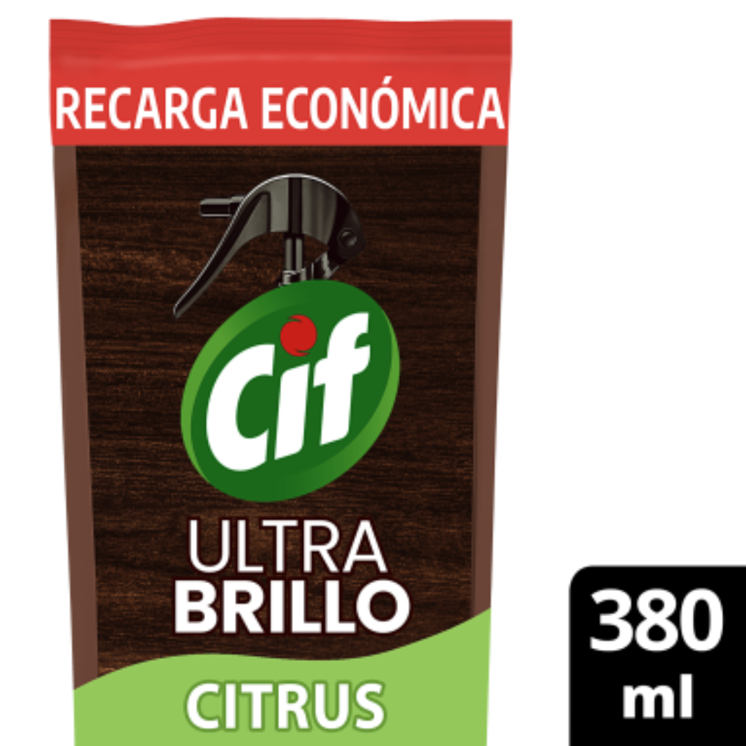 Lustra Muebles Cif Ultra Brillo Esp. Citrus Doy Pack 380g