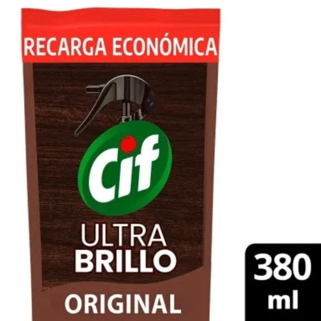 Limpiador Multisuperficies CIF Ultra Brillo Original Doypack 380ml