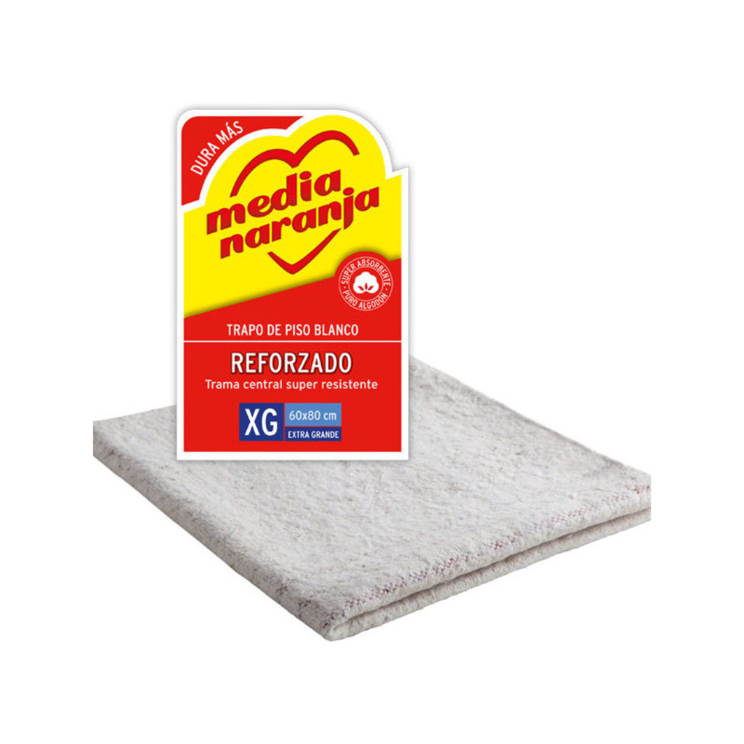 Trapo de Piso Media Naranja Blanco Extra Grande