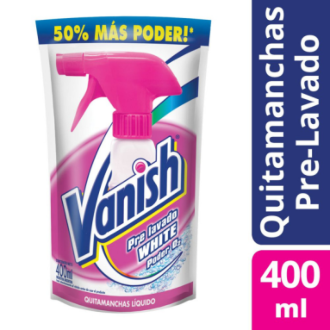 Quitamanchas Vanish Prelavado White D/P 400ml