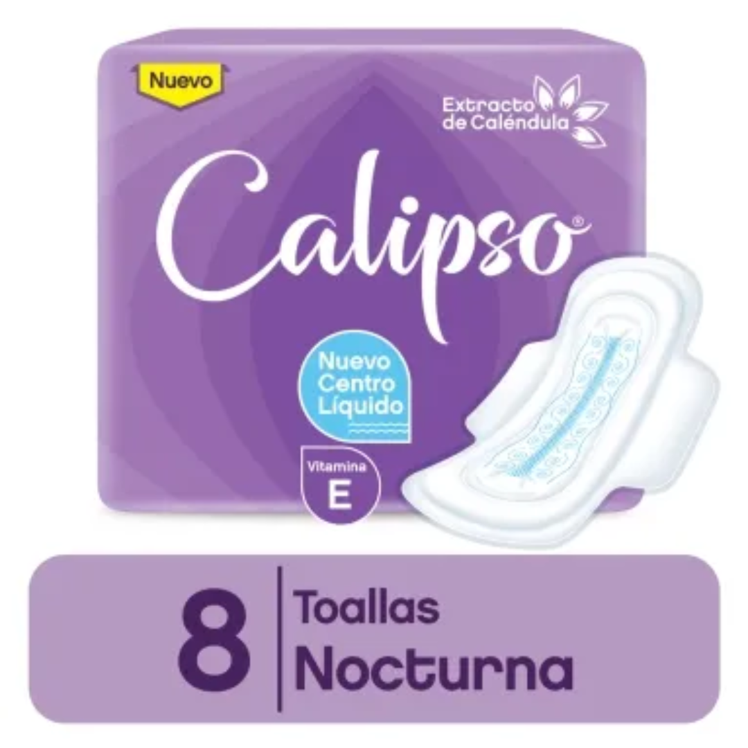 Toallas Femeninas Calipso Nocturna Extra Seda 8Un