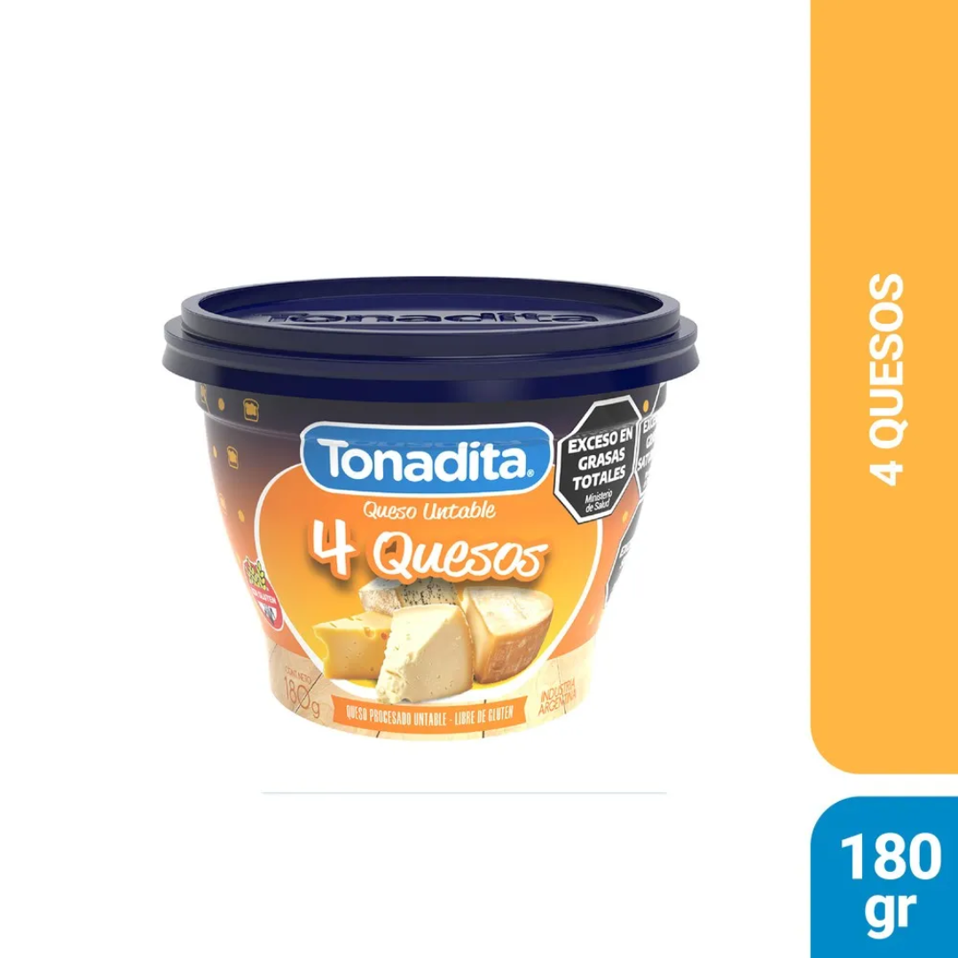 Queso Untable Tonadita Cuatro Quesos 180g