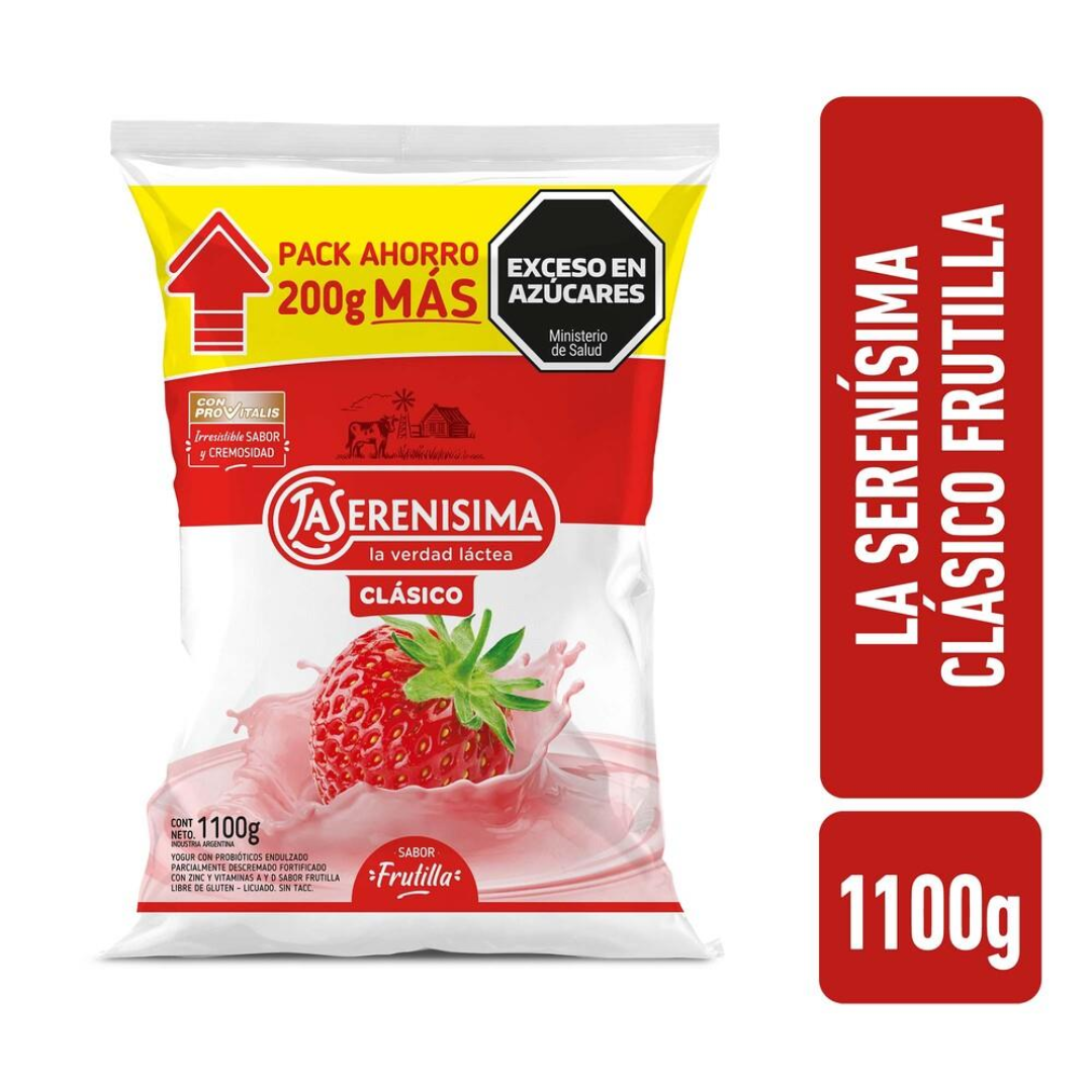 Yogur Bebible Frutilla La Serenísima Clásico 1100g