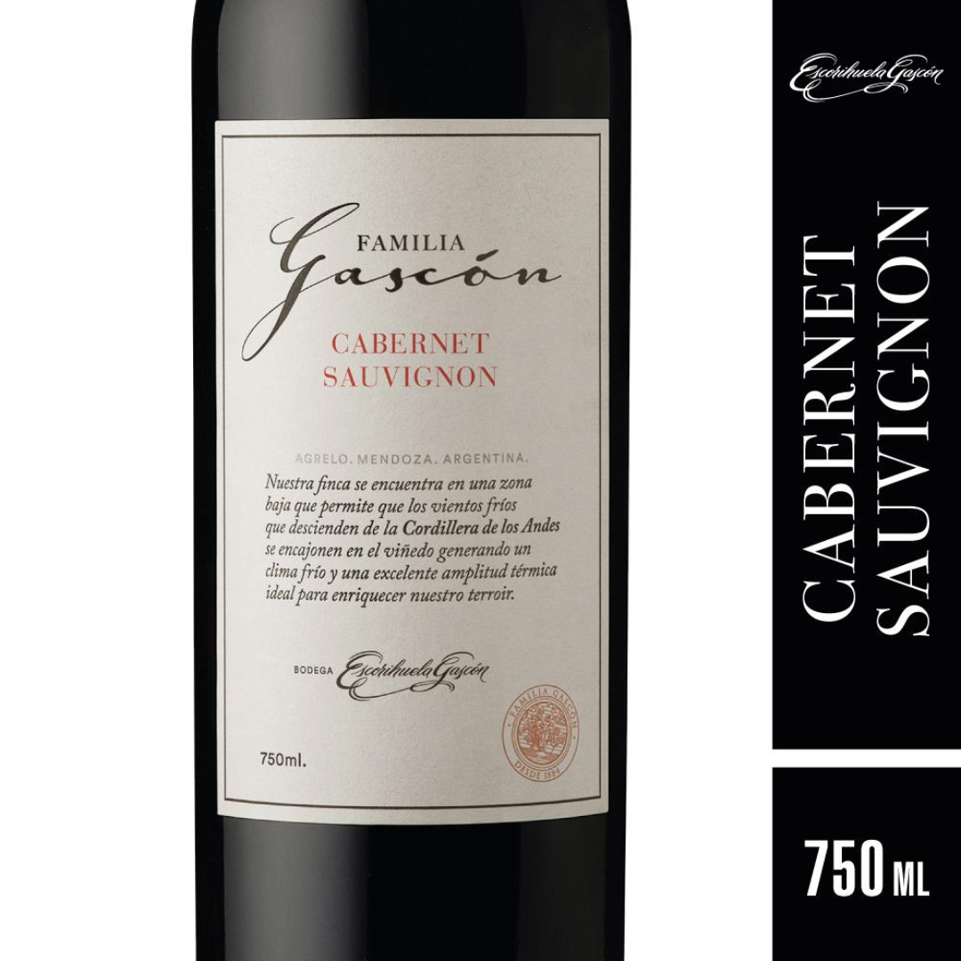 Vino Cabernet Sauvignon Familia Gascón 750ml