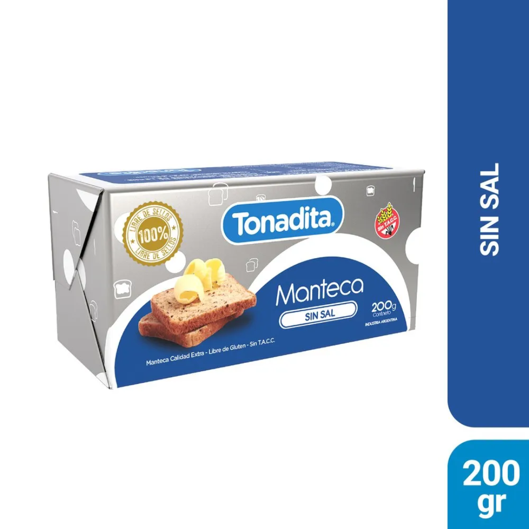 Manteca Tonadita Sin Sal 200g