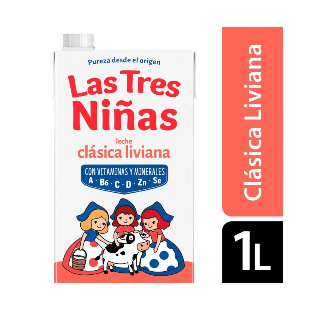Leche Entera Clasica 2% UAT Las Tres Niñas 1Lt