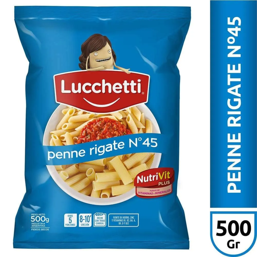 Fideos Lucchetti Penne Rigatti N45 500g
