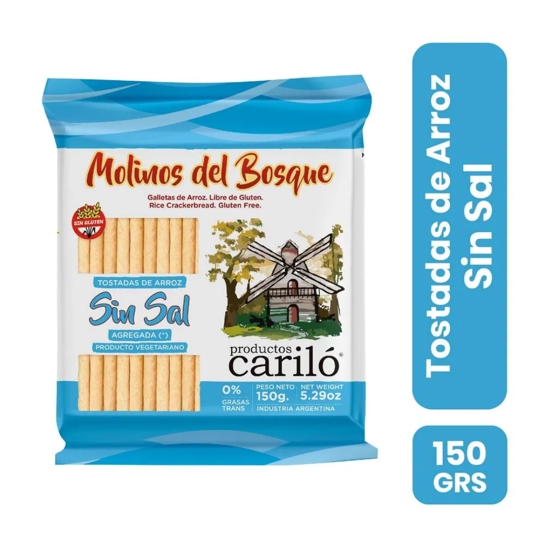 Tostadas de Arroz Carilo Sin Sal 150g