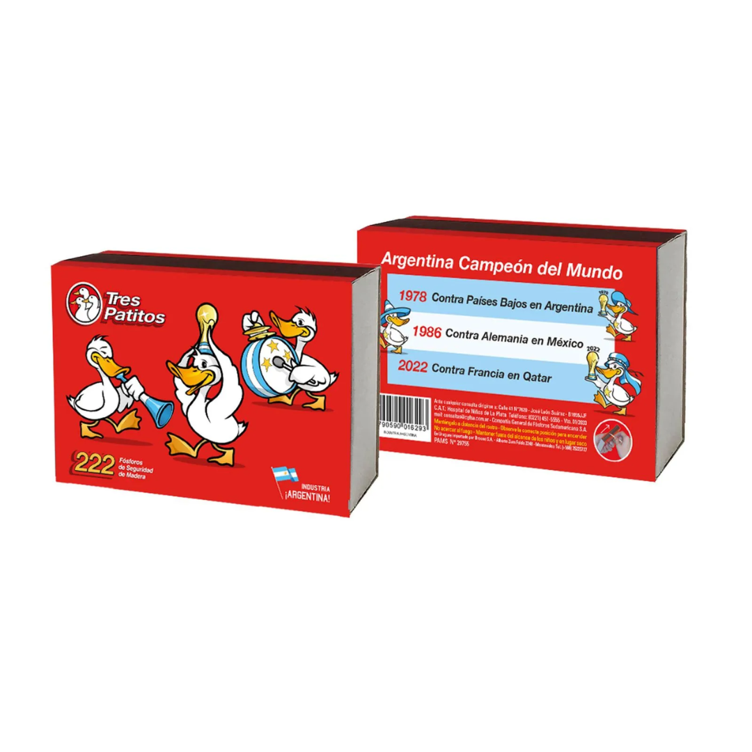 Fósforos Tres Patitos mundial 222Un