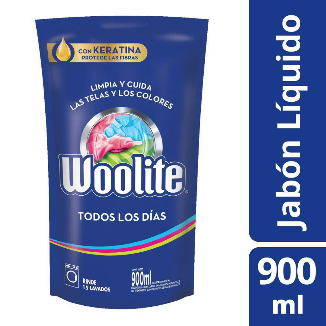 Jabón Líquido Woolite Todos los Días Repuesto 900ml