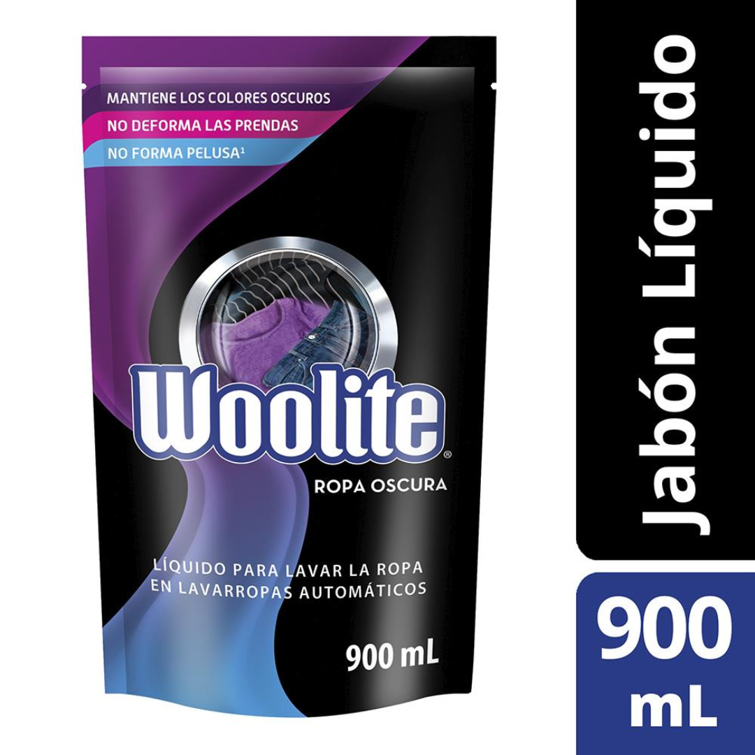 Jabón Liquido Woolite Ropa Oscura Doypack 900ml