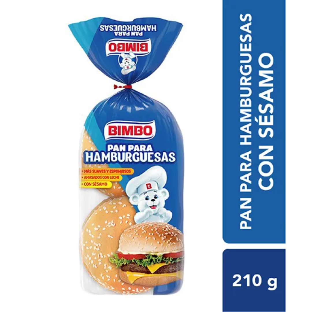 Pan para Hamburguesa sin Sal Bimbo 210g