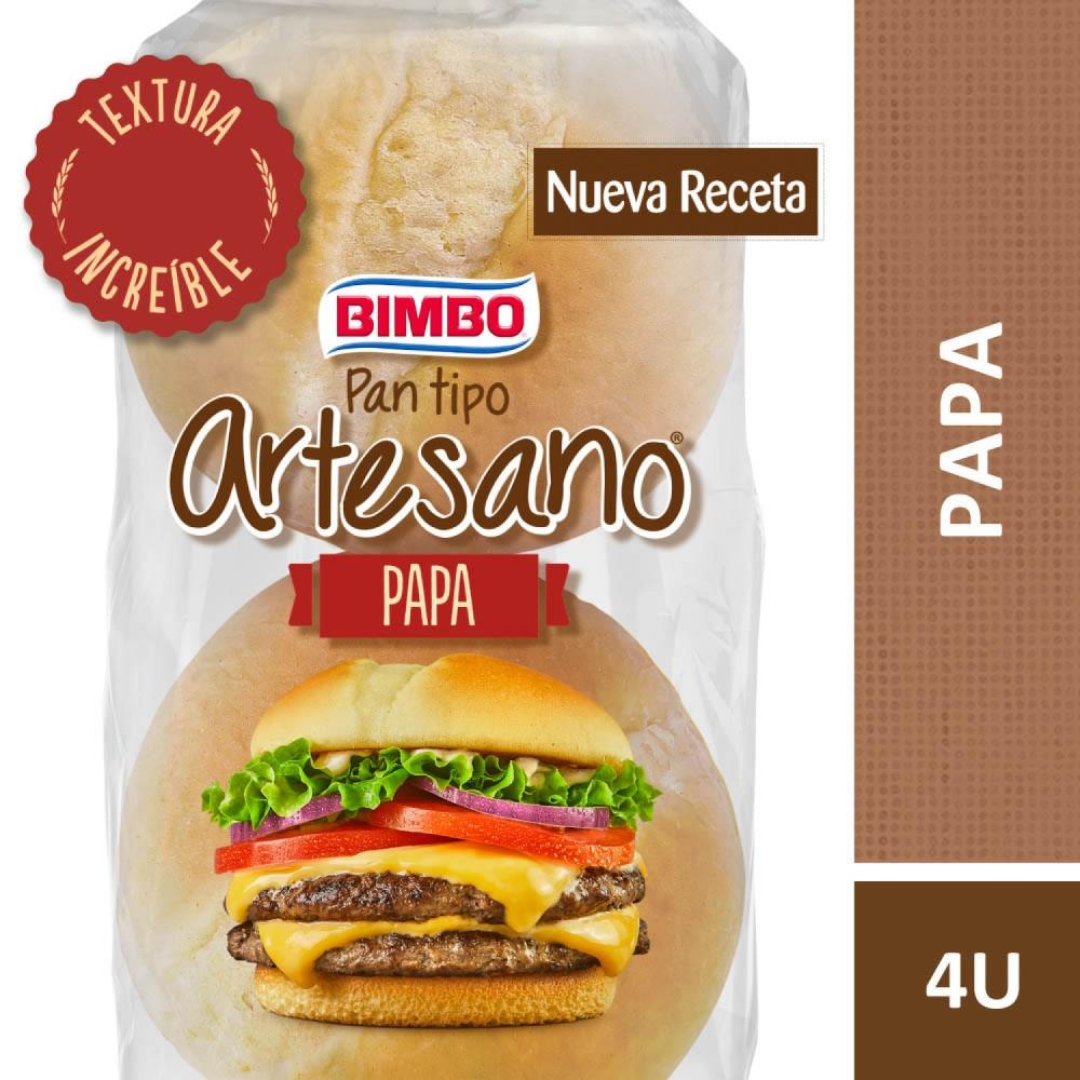 Pan De Papa De Hamburguesa Bimbo Artesano 4Un