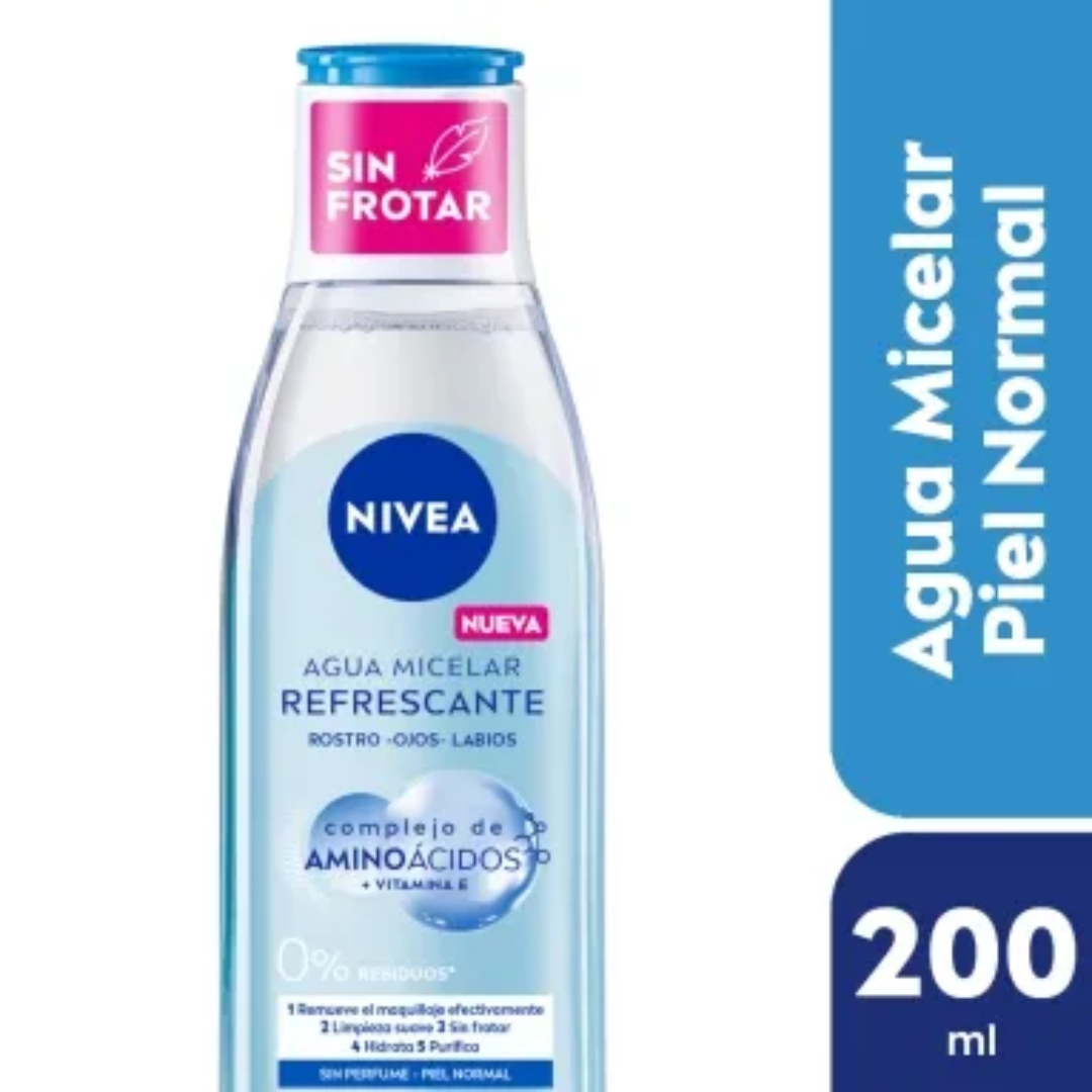 Agua Micelar 5 en 1 Nivea Refrescante para Piel Normal 200ml