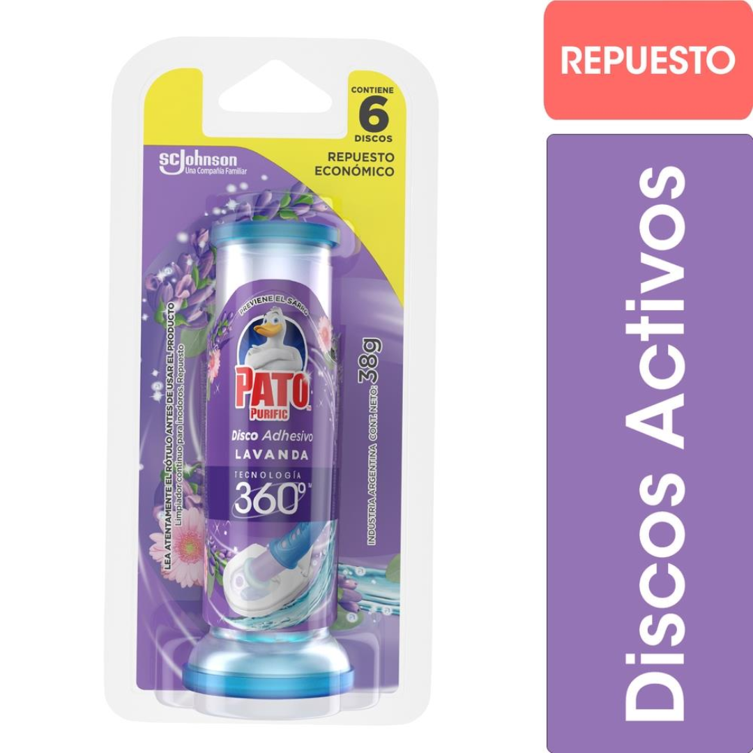 Limpiador Inodoro Discos Activos Pato Lavanda 36ml