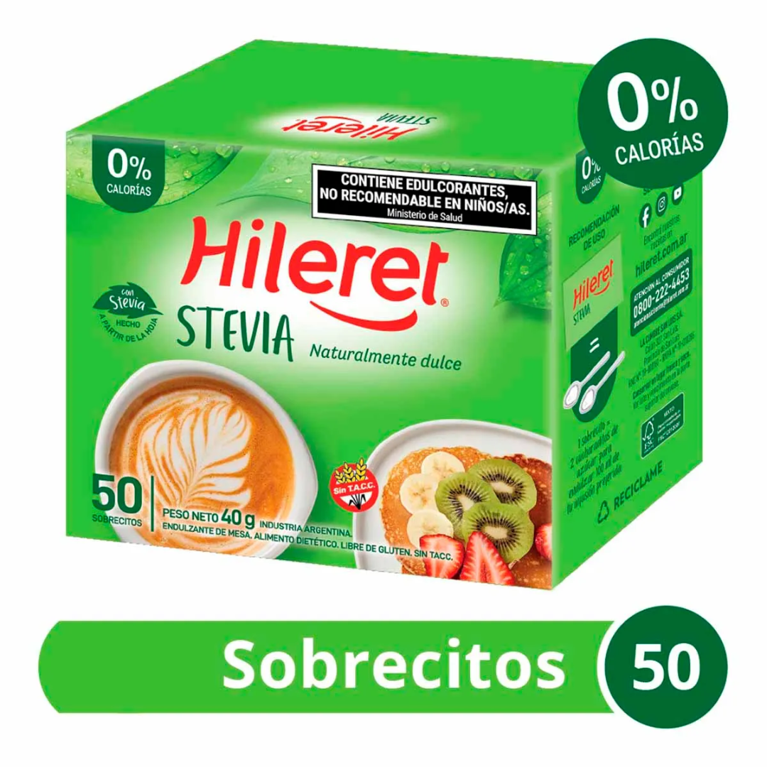 Edulcorante Hileret Stevia Sobre 50Un