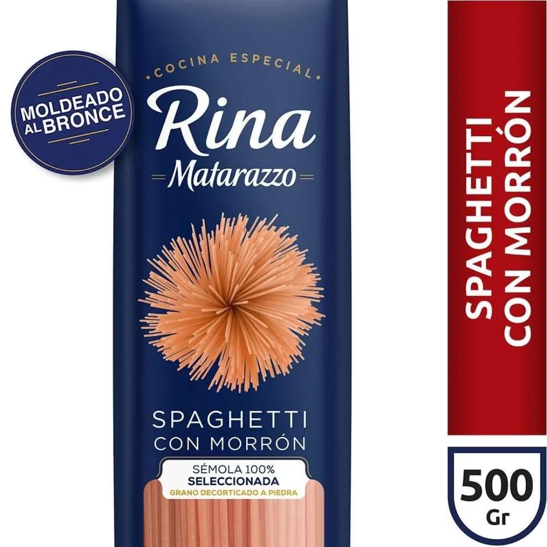 Fideos Rina Matarazzo Spaghetti Morron 500g