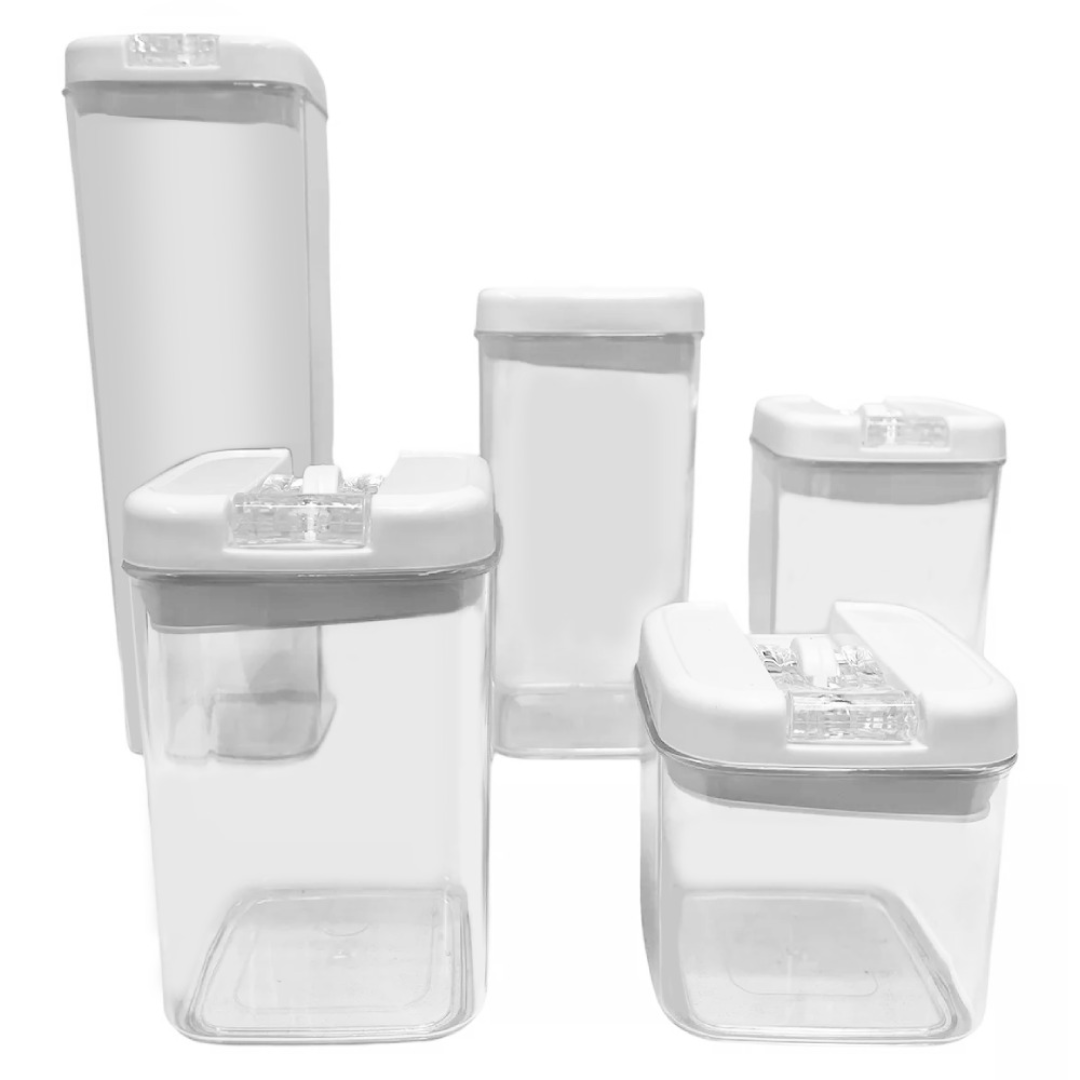 Set de Frascos Hermeticos con Tapas Hudson x 5Un