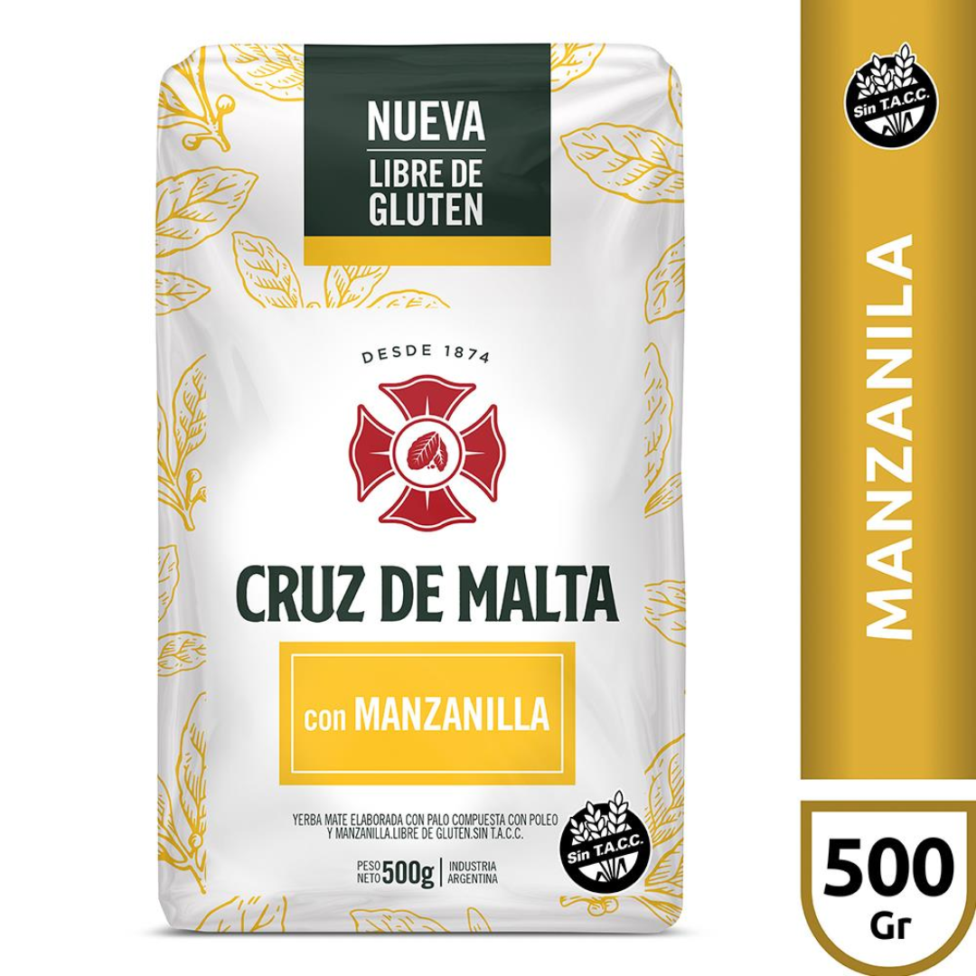 Yerba Mate Con Manzanilla Cruz De Malta 500g