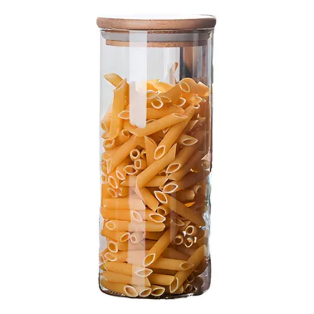 Frasco de Vidrio con Tapa de Bambú 1300ml